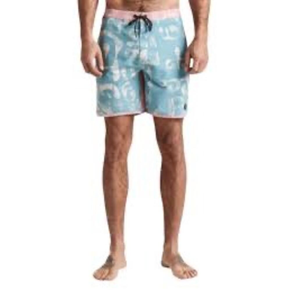 ROARK The Chiller Surfboard Series Shorts in Pink & Seafoam Green Mens 34" Waist